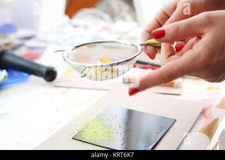 coloured pigments painting Stock Photo