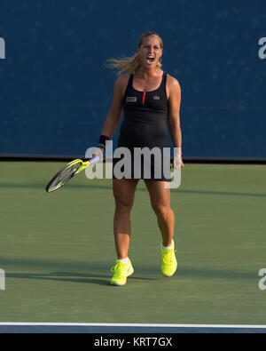 NEW YORK, NY - SEPTEMBER 02:   Dominika Cibulkova  on Day Three of the 2015 US Open at the USTA Billie Jean King National Tennis Center on September 2, 2015 in the Flushing neighborhood of the Queens borough of New York City.  People:  Dominika Cibulkova Stock Photo