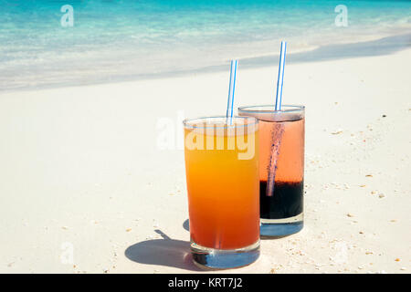 Cocktails in the Maldives Stock Photo