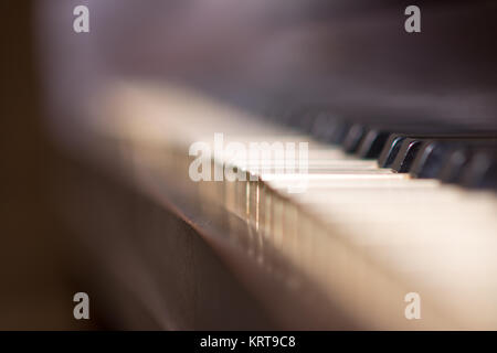 old piano keys with very shallow depth of field Stock Photo