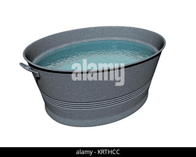 optional zinc tub with water Stock Photo