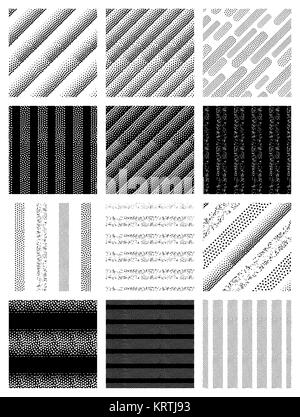 black and white Neo Memphis geometric pattern Stock Photo