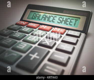 Balance Sheet Calculator Stock Photo