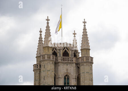 View on the Saint Bavo Cathedral from the Belfry in Ghent, Belgium Stock Photo