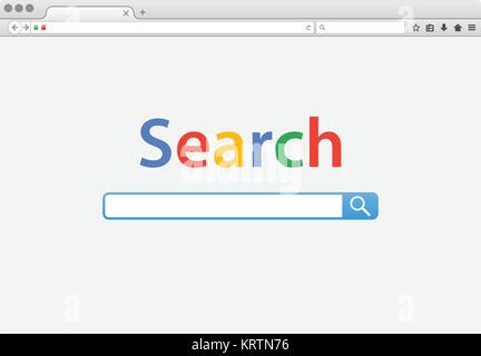 Browser window vector illustration. Browser or web browser in flat style with long shadow. Stock Vector