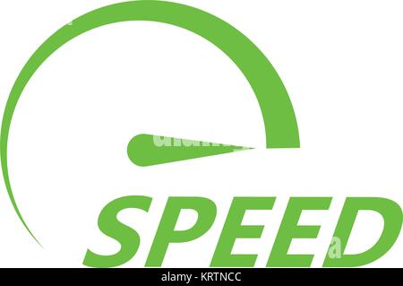 Green speed vector icon isolated on white background Stock Vector