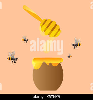 Apiary vector symbols. Bee, honey, honeycomb Stock Photo
