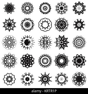 Set of Different Tribal Rosettes Tattoo Design Stock Photo