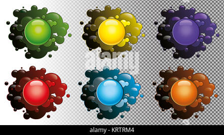 Colored blots isolated on a transparent background Stock Photo