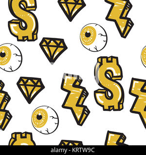 Graffiti Seamless Pattern Stock Photo