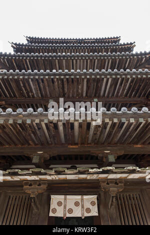 Horyuji temple, Ikaruga Town, Ikoma District, Nara Prefecture, Japan Stock Photo