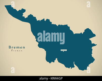 Modern Map - Bremen DE new design refreshed Stock Photo