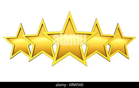 five golden stars Stock Photo