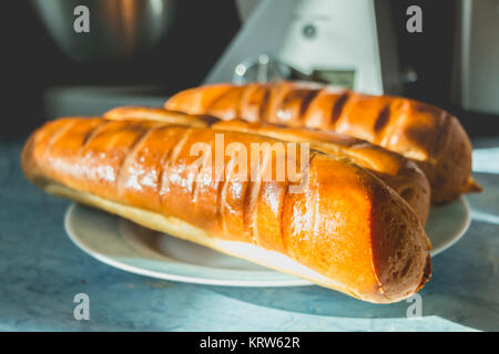 milk bread on a plate Stock Photo