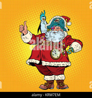 Santa Claus pirate thumb up Stock Photo