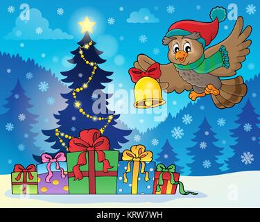 Christmas owl theme image 7 Stock Photo