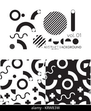 Set of minimalistic shapes. Halftone black color spheres isolated on ...