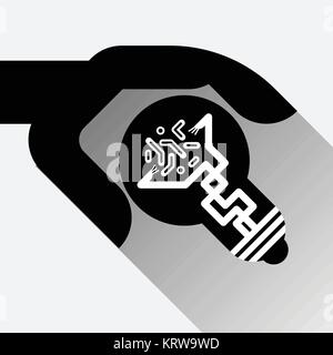 Robot Hand Holding Light Bulb New Innovation Creative Technology Concept Stock Vector