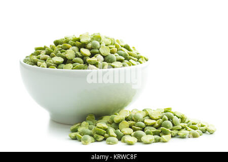 Green split peas in bowl. Stock Photo