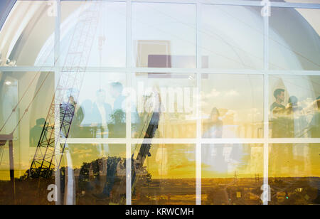 Business team work process.Double exposure photo professional crew working with new startup project.Investment managers meeting. Analyze business plan Stock Photo