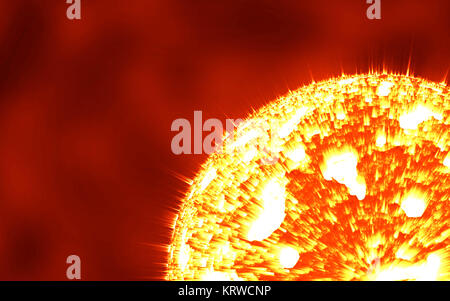 The sun in the deep space Stock Photo