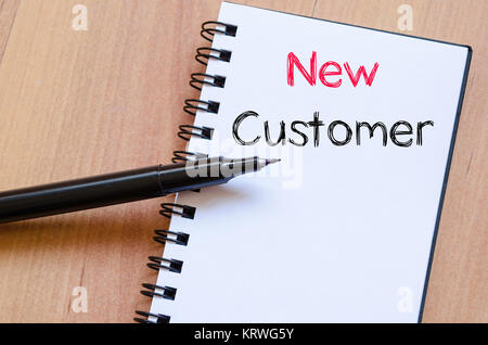 New customer concept on notebook Stock Photo