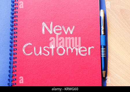 New customer concept on notebook Stock Photo