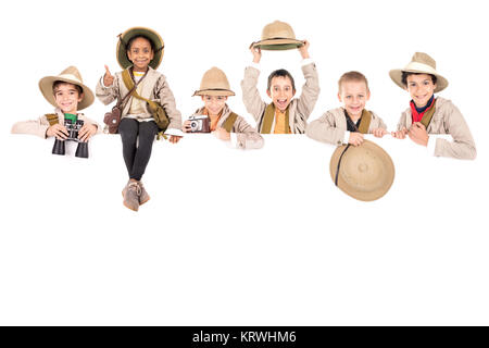 Kids ready for adventure Stock Photo