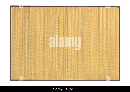 Oriental Straw Mat on White Background Stock Photo
