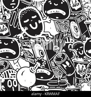 Seamless pattern graffiti Stock Photo