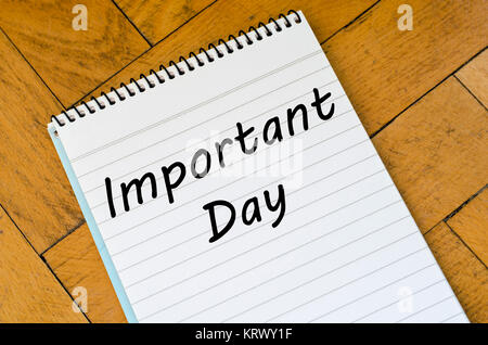 Important day concept on notebook Stock Photo