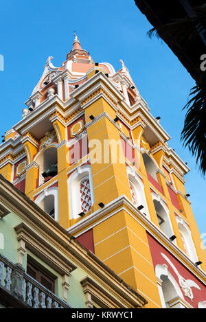 Colorful Cathedral in Cartagena Stock Photo