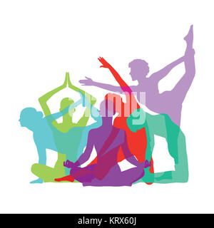yoga figures Stock Photo