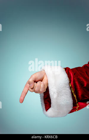 Photo of Santa Claus hand in pointing gesture Stock Photo