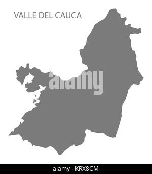 Valle del Cauca Colombia Map in grey Stock Photo