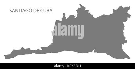 Santiago de Cuba Map grey Stock Photo