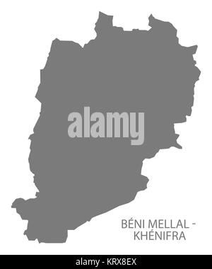 Beni Mellal - Khenifra Morocco Map grey Stock Photo