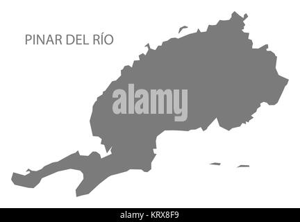 Pinar del Rio Cuba Map grey Stock Photo