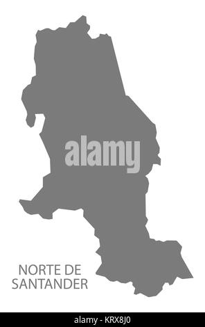 Norte de Santander Colombia Map in grey Stock Photo