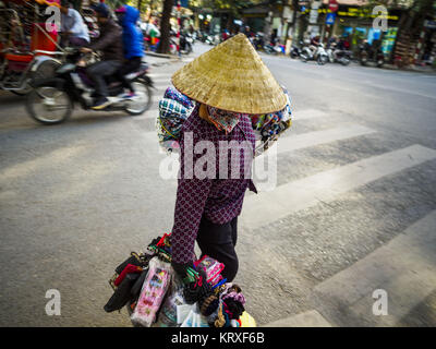 Blind Man Crossing the Road, Hanoi Vietnam, There are NO tr…
