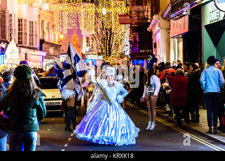 Brighton, UK. 21st Dec, 2017. Burning the Clocks lantern Parade in East Street, Brighton. photo Credit: Julia Claxton/Alamy Live News Stock Photo