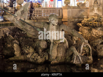 the triton fountain in dusseldorf. Stock Photo