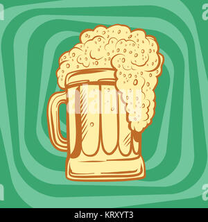 mug of foamy beer Stock Photo