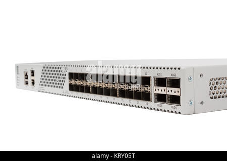 Gigabit Ethernet switch with SFP slot Stock Photo