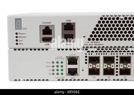 Gigabit Ethernet switch with SFP slot Stock Photo