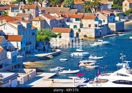 Island of Vis pictoresque village coast view Stock Photo