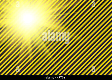 Shining warning black and yellow diagonal lines Stock Photo