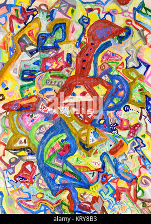 Abstract colorful hand painted background Stock Photo