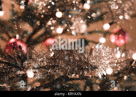 Christmas decoration on tree with light Stock Photo