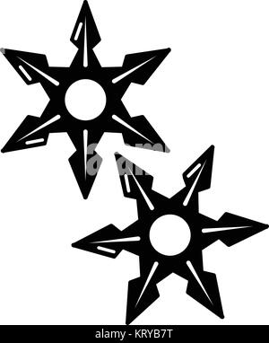 Ninja stars icon, simple black style Stock Vector